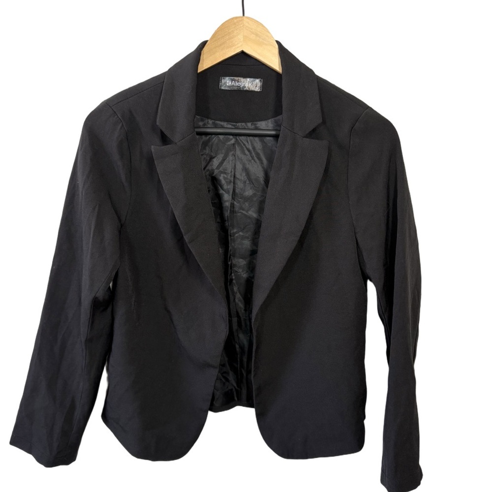Allegra K Black Blazer XS Open Front Stretch Career Jacket